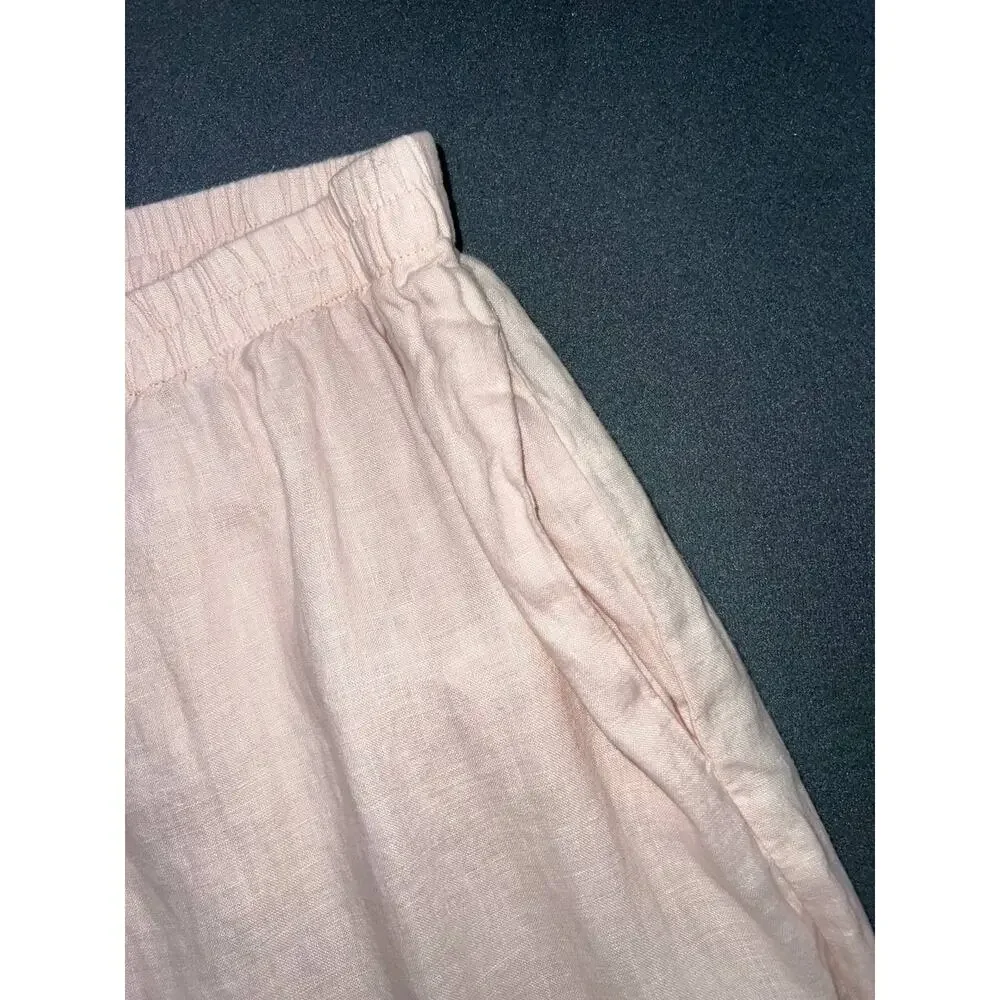 Quince 100% European Linen Boho Y2K Pull On Pockets Pants Size Large A009317